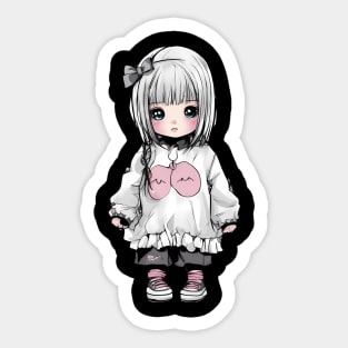 Sad Kawaii Girl Sticker